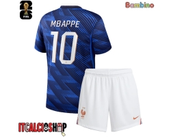 Francia Kylian Mbappe #10 Prima Maglia Bambino Mondiali 2026 Manica Corta (+ Pantaloni corti)